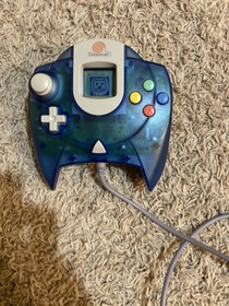 Sega Dreamcast Clear Blue Controller HKT-7700 with Blue VMU - TESTED!