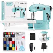 Mini Sewing Machine with Extension Table, Dual Speed Portable Sewing Machine ...
