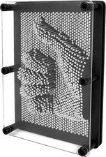 Large Metal Retro 3D PinArt Impression Toy Pin Game Gadget 20x15cm