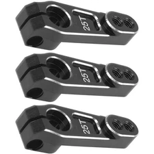 ShareGoo 3Pcs Metal 25T Servo Horn 25 Teeth Steering Servo Arm M3 Threads Black