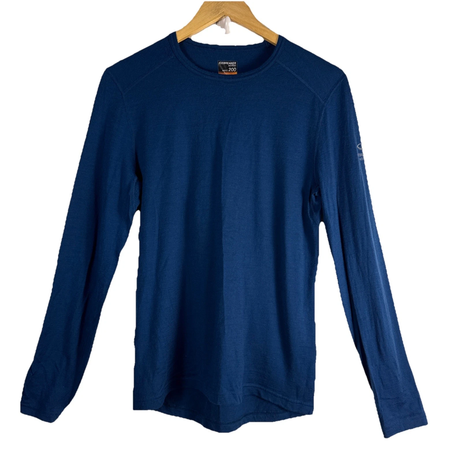 Icebreaker Shirt Mens Small Blue Bodyfit 200 Merino Wool Baselayer Outdoor