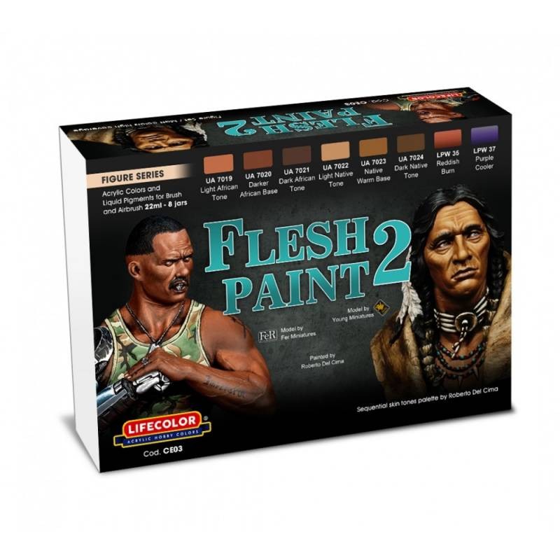 Peinture Flesh Paint acrylique Lifecolor à pigments mats pour détails de figurines