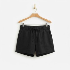Gap Shorts Size XS Black Linen Blend Elastic Drawstring Waist