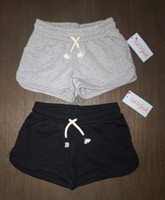 NEW LOT OF 2 GIRLS CAT  JACK PULL ON TERRY SHORTS SIZE XS 4-5
