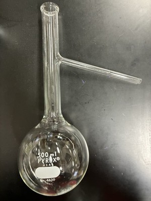 PYREX 500 mL Distilling Flask (Round Bottom) for Chemistry Biomedical Laboratory
