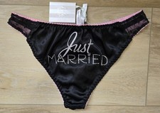 NWT Vintage Victoria's Secret I Do, Satin Mesh Low Cheekini Bow Panties S