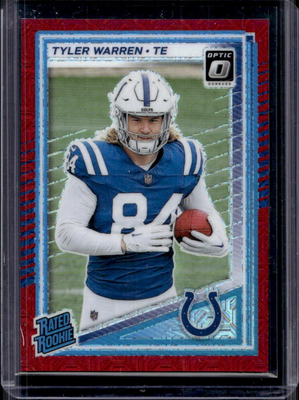 2025 Panini Donruss Optic Tyler Warren Rated Rookie Red Mojo Prizm #234 Colts