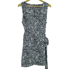 Kld Dress Sleeveless Wrap Bottom Size M Made In USA Black And White