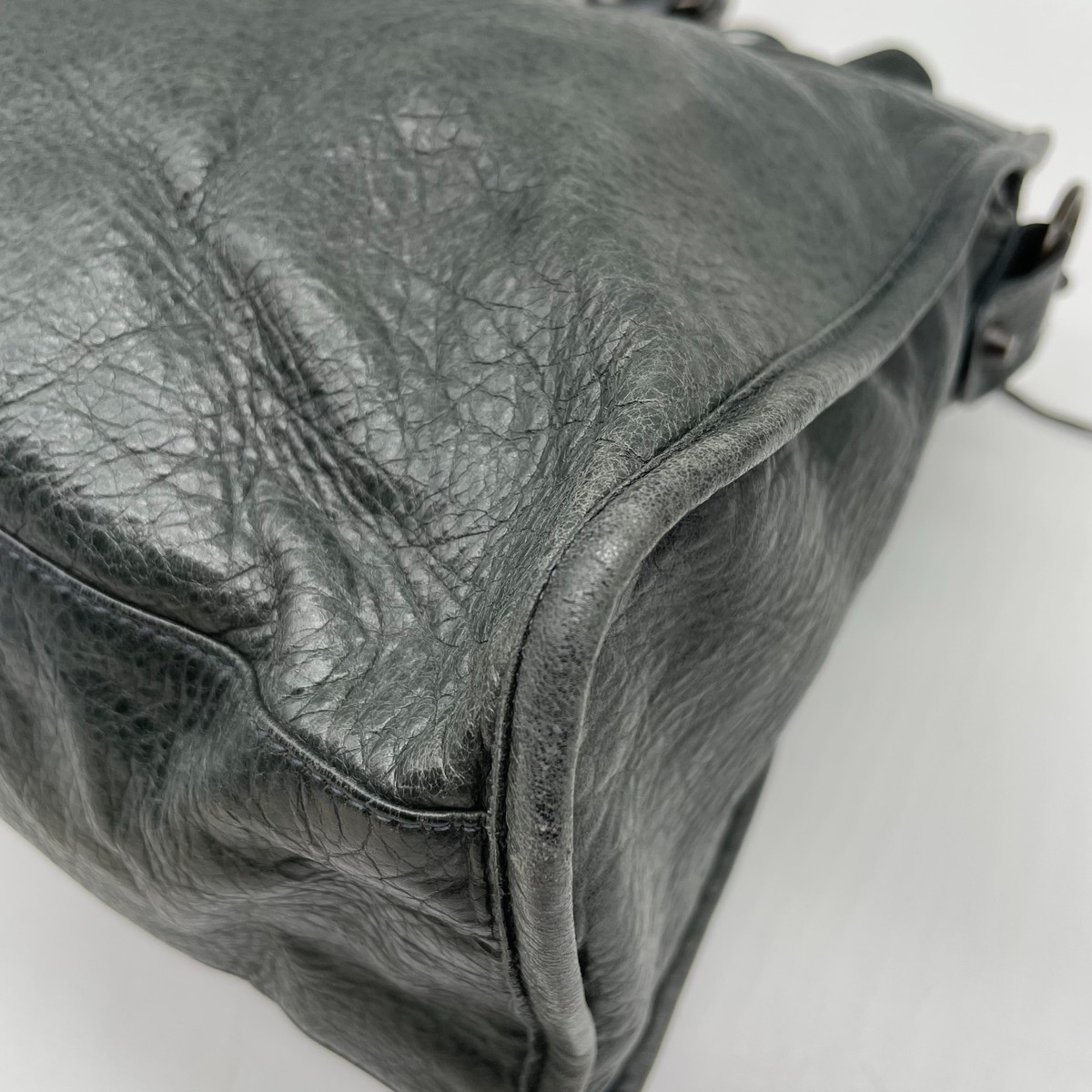BALENCIAGA The City bag 2way Handbag Gray Leather 115748 Editors
