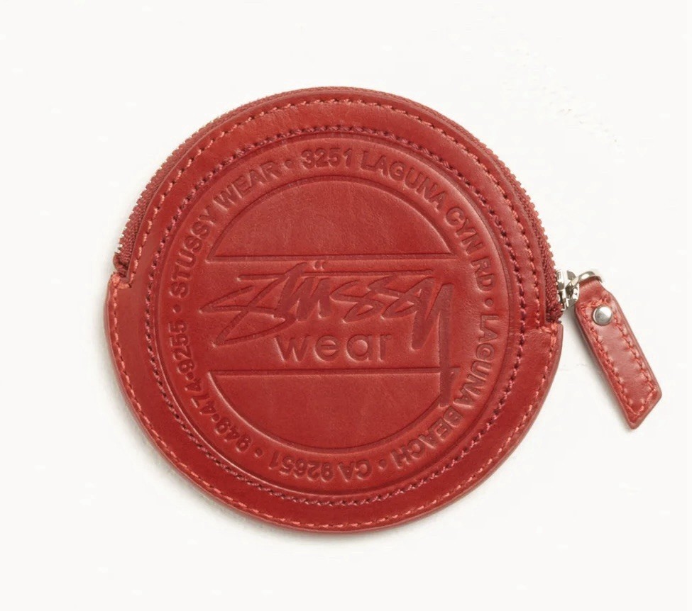 Stussy Surf Dot Leather Pouch Fire Red Style 136141 NEW RARE | eBay