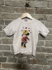 Vintage 80s Minnie Mouse Kids T-shirt Size Small Pink Walt Disney World