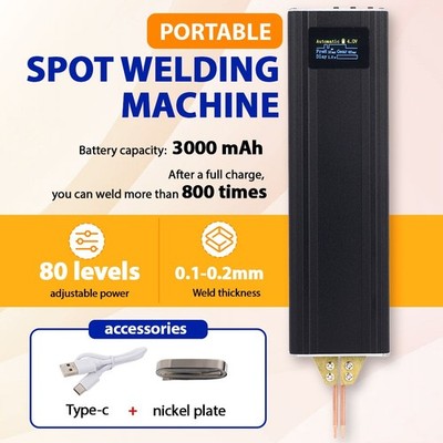 80 Levels Battery Spot Welder Handheld Spot Welding Machine Portable for 18650