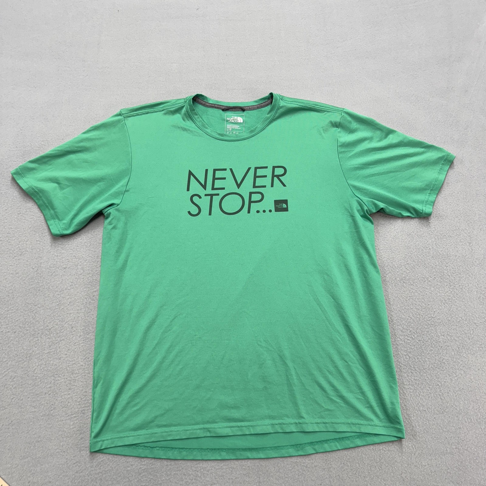 The North Face Shirt Mens Large Green Never Stop Graphic Tee Tagless Outdoor