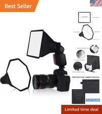 2-Pack Flash Diffuser Light Softbox - Octagonal Rectangular for Photographers