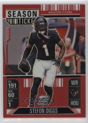 2024 Panini Contenders Optic Season Ticket Red Prizm 75/199 Stefon Diggs #22 1u6