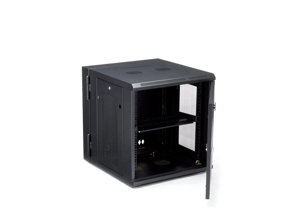 StarTech.com 4-Post 12U Wall Mount Network Cabinet with 1U Shelf, 19" Hinged - Image 4 of 4