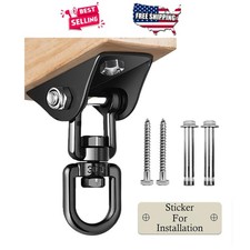 Heavy Duty Swing Hanger 2000 LB Stainless Steel 360 Swivel for Wooden Sets Black