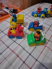 VTG 1993 Tyco Sesame Street Cars -- Elmo, Ernie, Big Bird, Cookie Monster