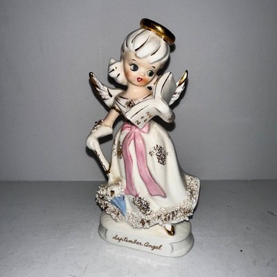 Knobler Co Japan Vintage September 6'' Angel Figurine 1950s MCM Kitschy