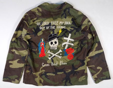 Robert Johnson Cross Road Blues 70's Embroidered Camouflage Army Jacket Shirt