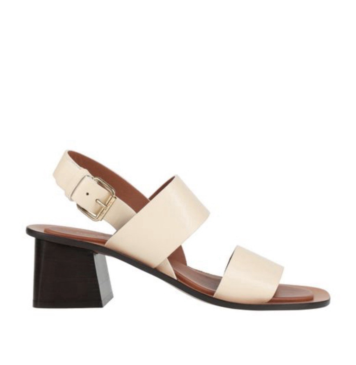 Mansur Gavriel Double Strap Heeled Sandal White EU 38 US 7