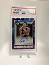Cam Christie 2024 Donruss Rated Rookie Auto Purple Laser 27/30 PSA 9 Mint Pop 1