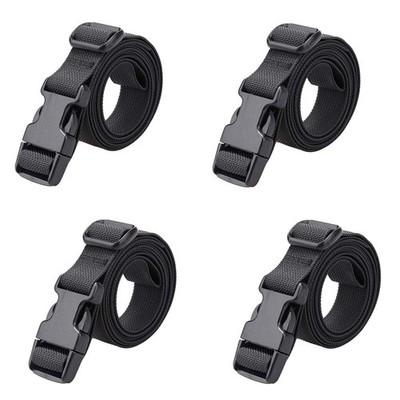 78'' x 1'' Strap Buckle Packing Straps Adjustable 1-Inch Belt (Black (4-PCS))