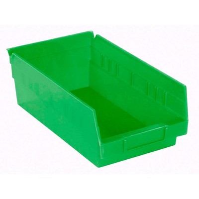 Akro-Mils 30130 Plastic Shelf Bin Nestable - 6-5/8''W x 11-5/8''D x 4''H Green Lot