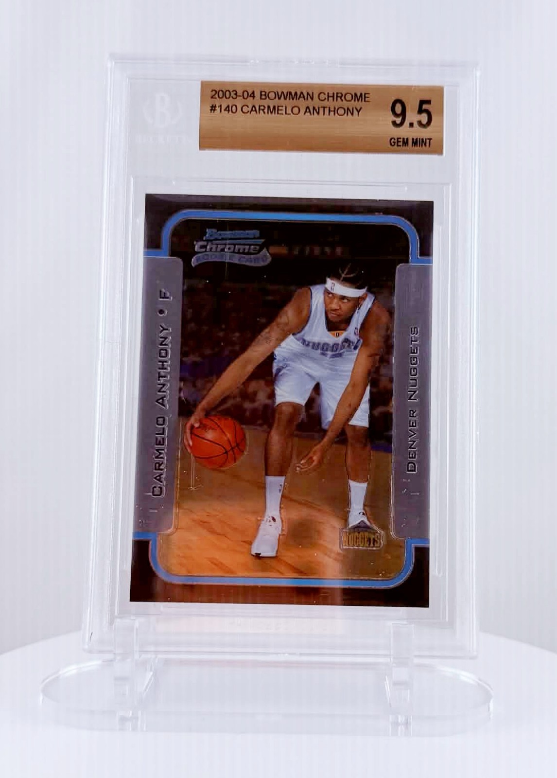 CARMELO ANTHONY #140 2003 -04 BOWMAN CHROME BECKETT GEM MINT 9.5