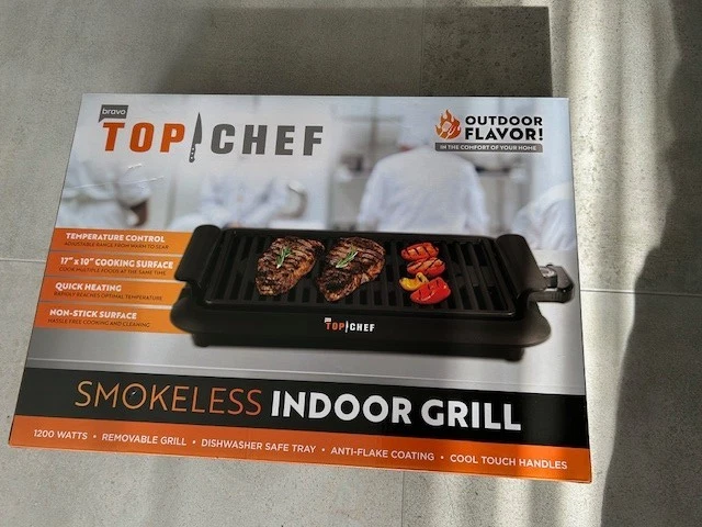 Top Chef Smokeless Indoor Electric Grill Non-Stick Temperature Control, New
Opens in a new window or