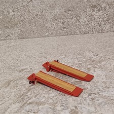 CORGI /LION-TOYS RED NOOTEBOOM STEPFRAME TRAILER LOADING RAMPS. 1/50 SCALE.