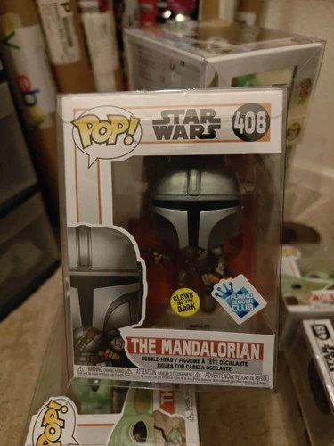 Funko Pop Star Wars : The Mandalorian #408 Glows Insider Club Exclusive "Mint"