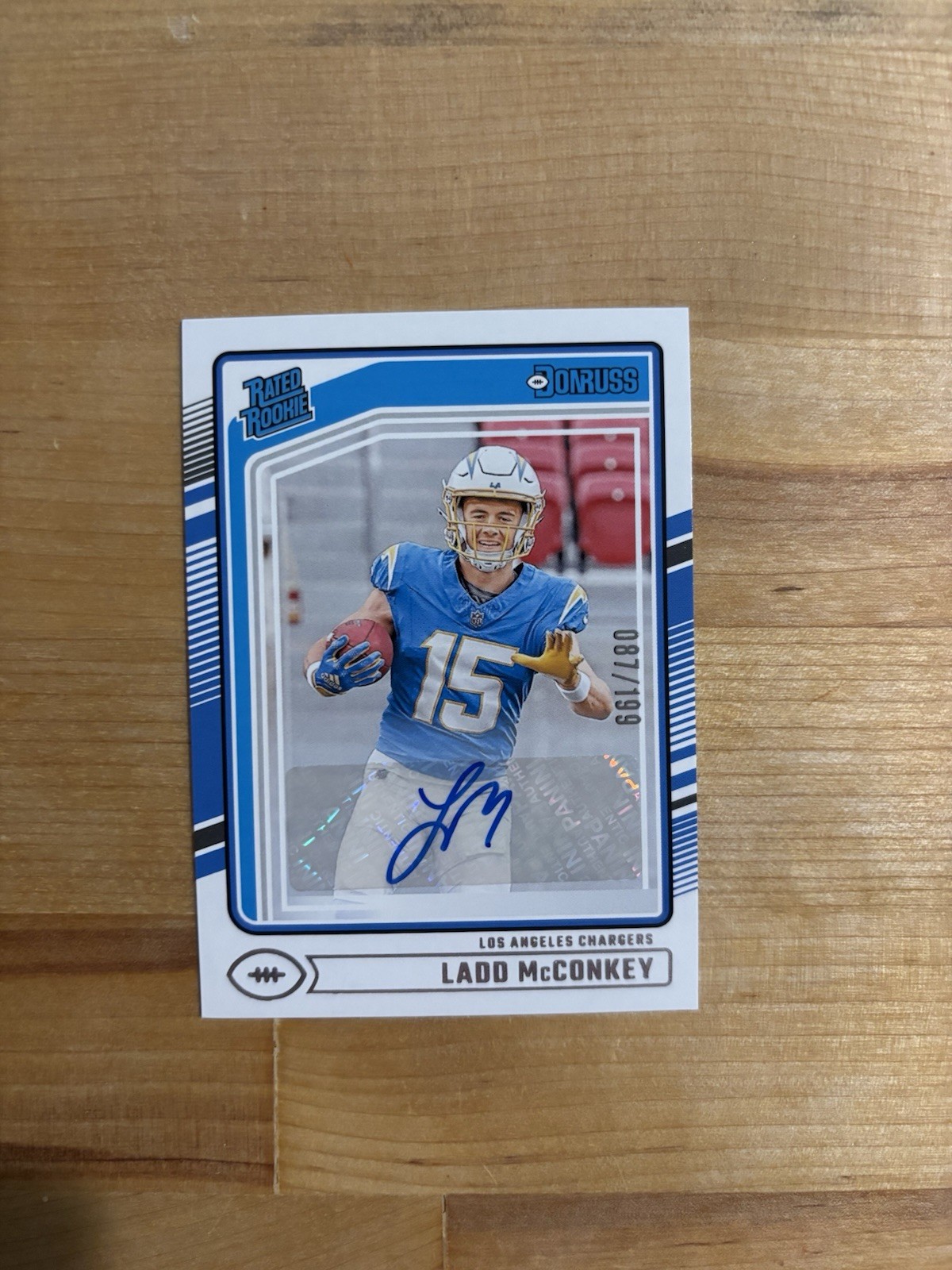 Ladd McConkey /199 Auto Rc 2024 Panini Donruss #328 Rated Rookie (AU, RC)