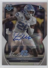 2022 Bowman U Chrome Prospect Refractor 186/499 Tony Grimes #75 Auto 6k8