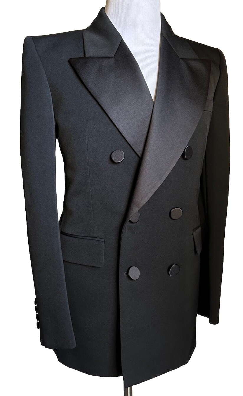 Giacca blazer smoking uomo Saint Laurent nero 40R US 50R Eu nuova $3490