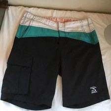 Nautica Jeans Co Mens Board Shorts White Green Black 36W 10L Free Shipping
