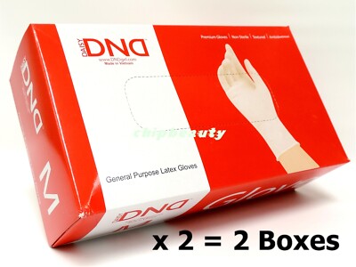 200 Pcs DND Latex Gloves Safe-Guard High Quality Powder Free Vinyl Gloves Size M