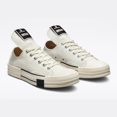 Converse DRKSHDW DRKSTAR Chuck 70 Low x Rick Owens Egret 2022 Size 7 Mens