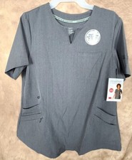 Small Cuddl Duds Climate Right Scrub Top Short Sleeve Medical Dental Uniform