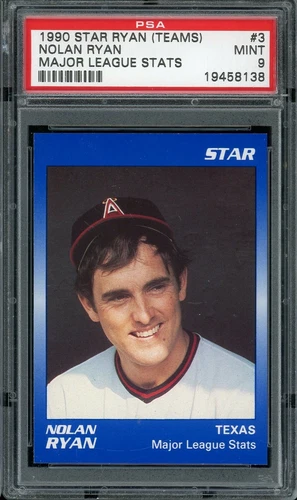 1990 Star (Teams) Baseball #3 Nolan Ryan Major League Stats PSA 9