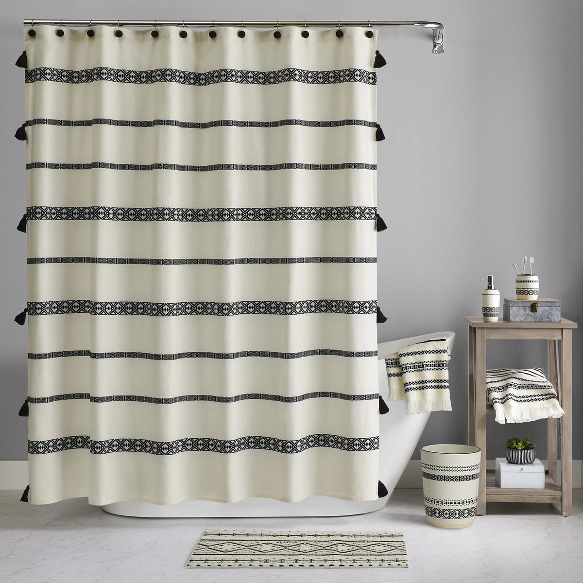 Cotton best sale shower curtains