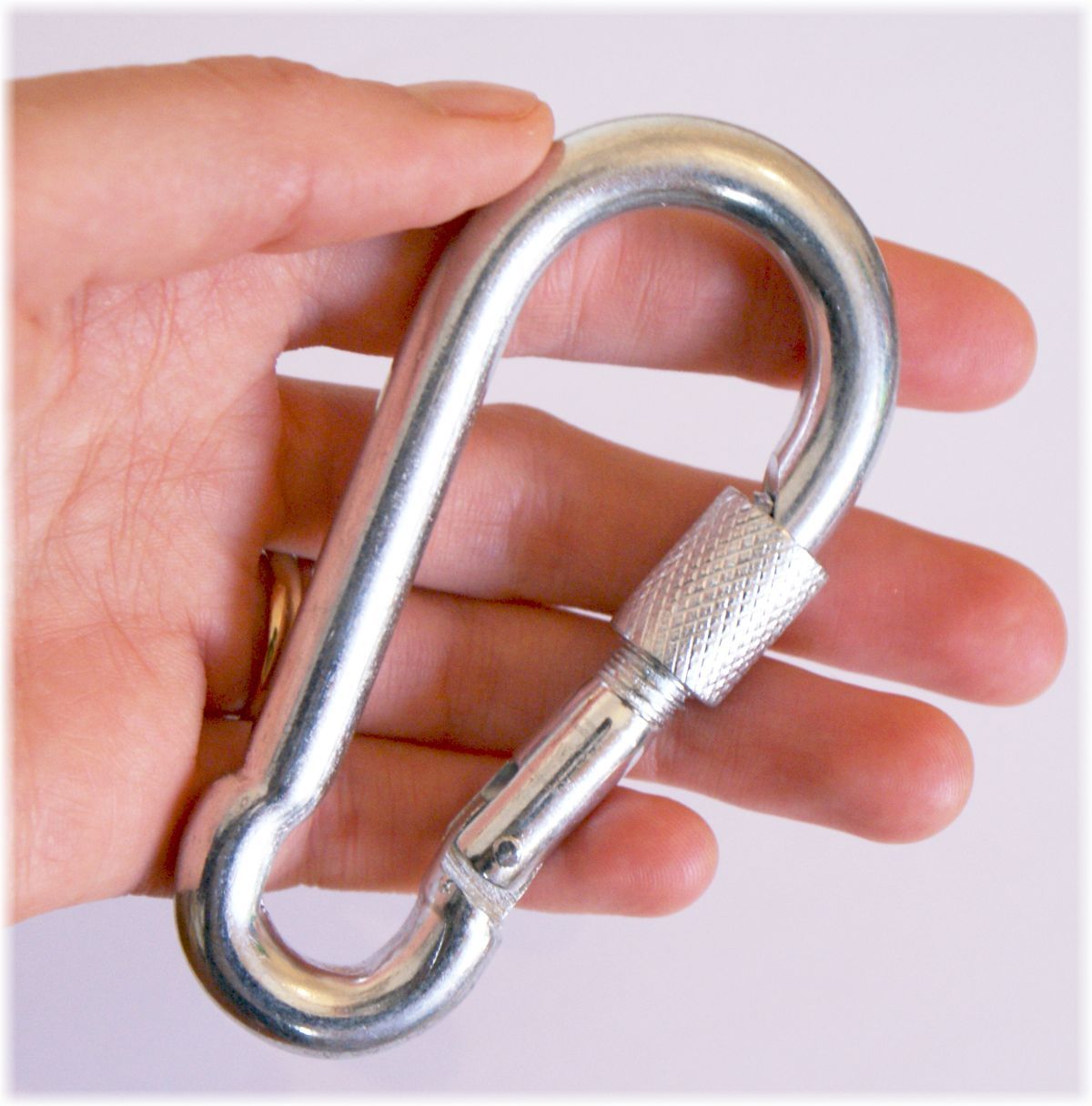 2 x Large CARABINER CLIP SCREW LOCK Snap Hooks 11mm x 120mm HEAVY