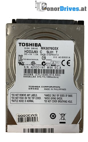 Toshiba - MK5076GSX - 500 GB - SATA - Pcb. G002825A*