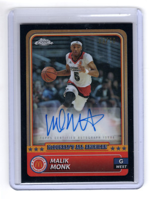 2024 Topps Chrome McDonald's Action Shot Auto Black Refractor Malik Monk /10