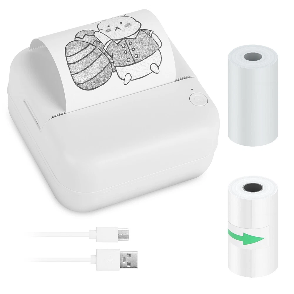 Portable Wireless Thermal Printer for Photo Printing Inkless Pocket Printer with Paper Portable Wireless Thermal Printer for Photo Printing Inkless Pocket Printer with Paper