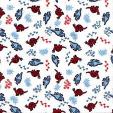 05636 Mini Dinosaurs Red Blue - Flannel Quarter Yard