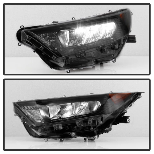 Headlight Assembly For 2019-2022 Toyota RAV4 LE XLE LED Black Left+Right Side - Picture 6 of 11