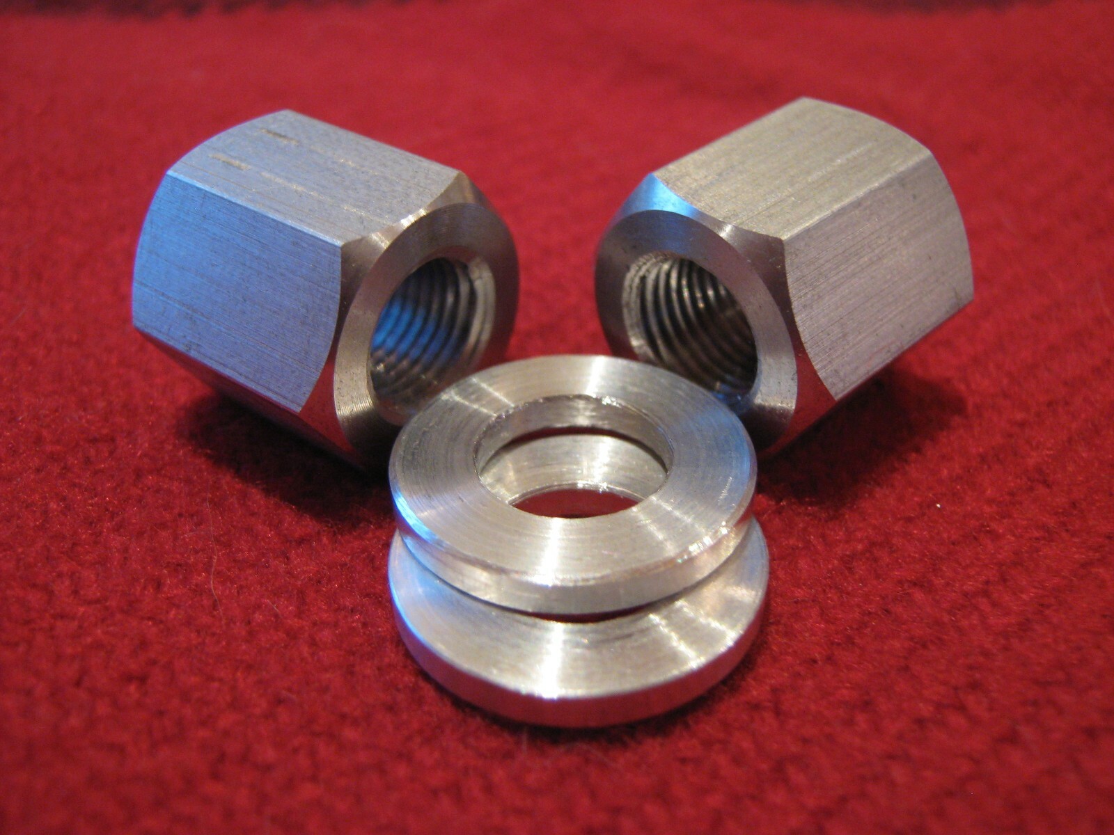 ATOM BIKES D'S NUTS 3/8" X 24 TPI ALUMINUM BMX AXLE NUTS AND WASHERS 5/