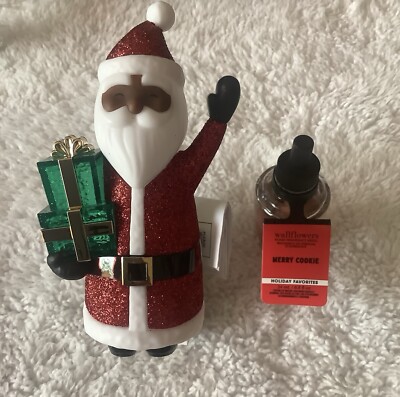BATH & BODY WORKS WALLFLOWER DIFFUSER SANTA W/BEARD W/SCENT MERRY COOKIE