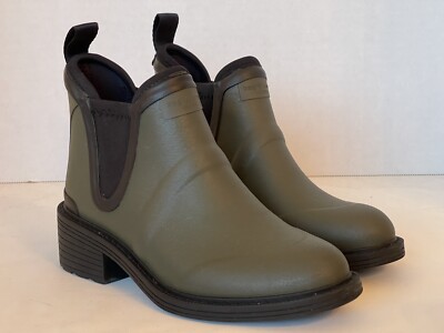Rag Bone Dartford Rubber Green /Black Chelsea Rain Boots US Wmn’s Sz  EU 36
